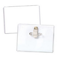 Vinyl Name Tag Holder w/ Pin Clip Attachment (4"x3")